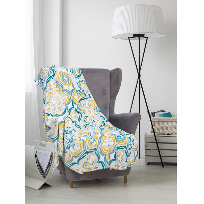 Плед велсофт  "Инди" 200х200 см, 280 г/м2, 100% п/э