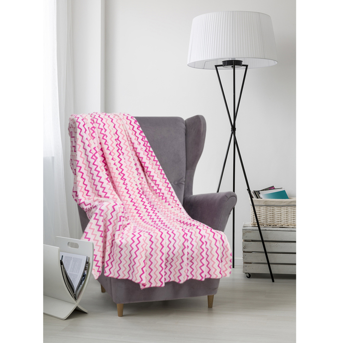 Плед велсофт  "Зигзаг" 150х200 см, 280 г/м2, 100% п/э