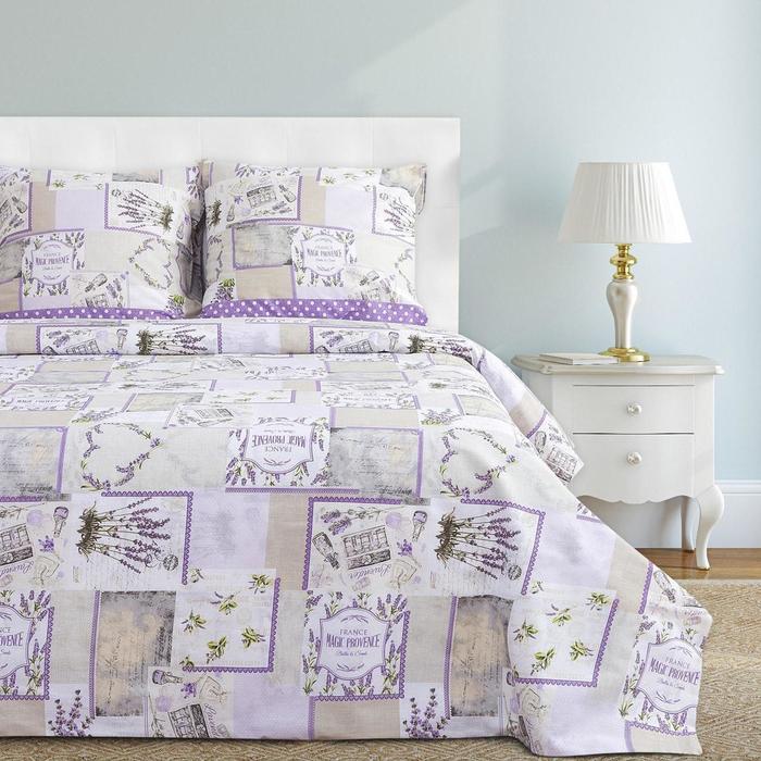 Постельное бельё "Этель" дуэт Лаванда 143х215 см - 2 шт, 220х240 см, 70х70 см - 2 шт, 100% хл, бязь