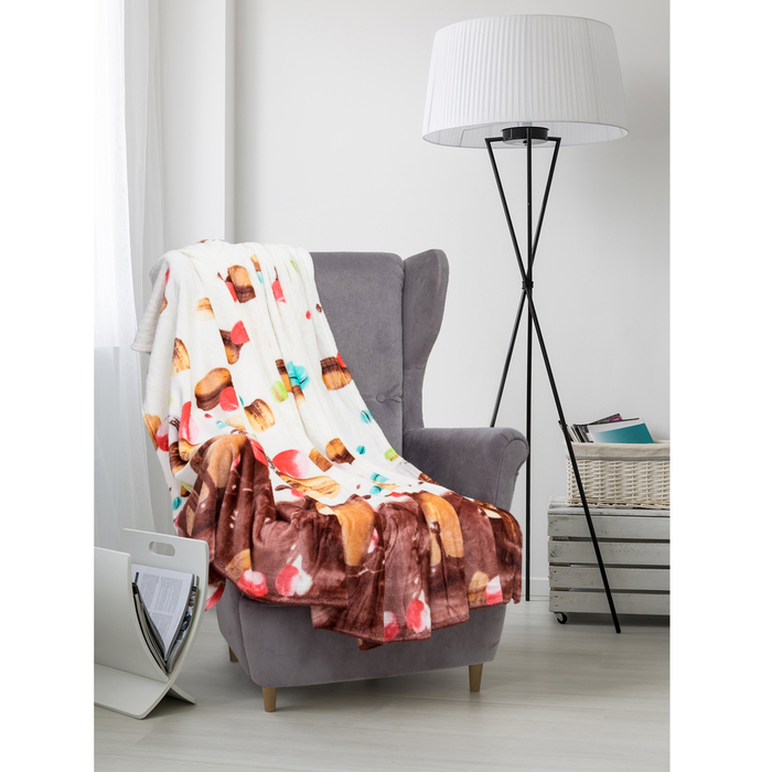 Плед велсофт  "Макарун "180х200 см, 280 г/м2, 100% п/э