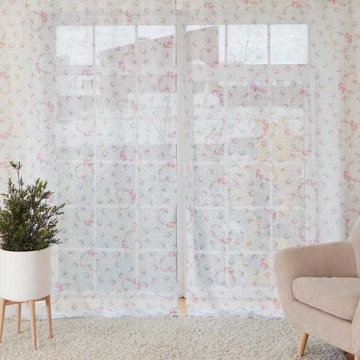 Штора тюлевая "Этель" 250х250 см Прованс б/утяжелителя, 100% п/э