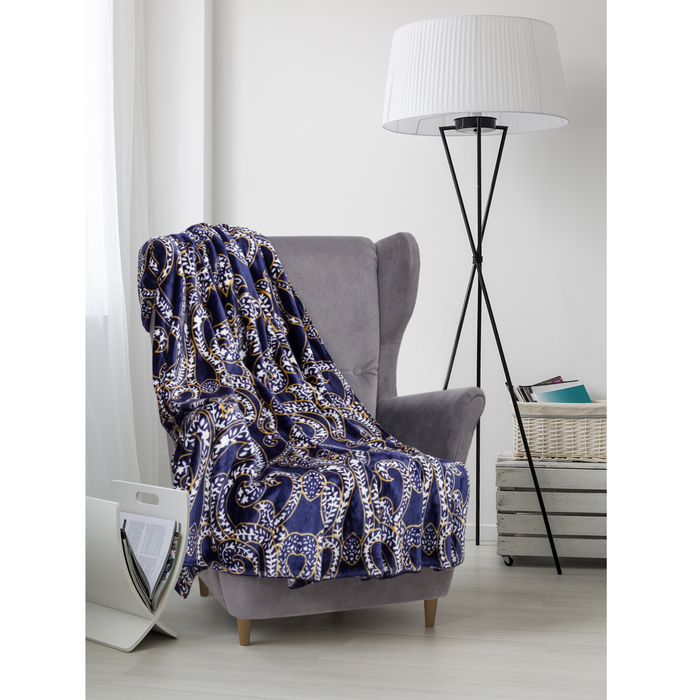 Плед велсофт  "Сапфир" 150х200 см, 280 г/м2, 100% п/э