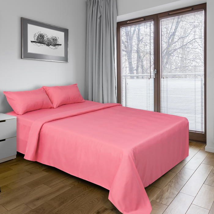 Постельное бельё "Этель" евро Пинк Лимонад 200х217 см, 220х240 см, 50х70 см -2 шт, микрофайбер, 75 г/м²