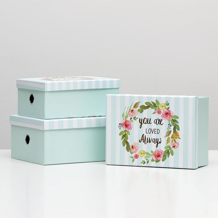 Набор коробок 3в1 "Вы всегда любимы", 28.5 х 21.5 х 12.5 - 24.5 х 17.5 х 10.5 см