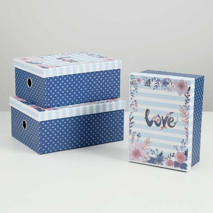 Набор коробок 3в1 "Любовь", 28.5 х 21.5 х 12.5 - 24.5 х 17.5 х 10.5 см