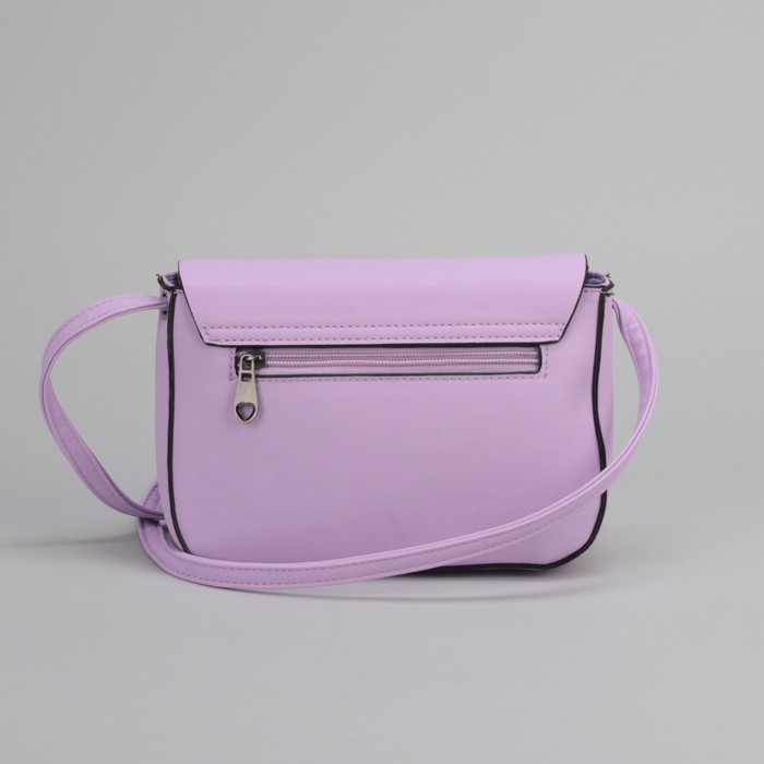 Сумка женская, отдел на молнии, наружный карман, длинный ремень, цвет сиреневый
