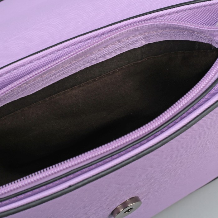 Сумка женская, отдел на молнии, наружный карман, длинный ремень, цвет сиреневый