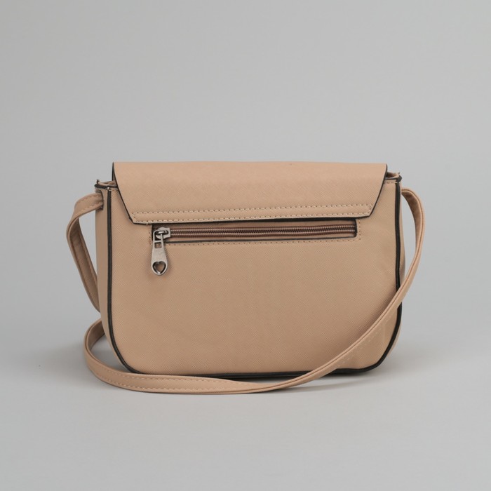 Сумка женская, отдел на молнии, наружный карман, длинный ремень, цвет хаки