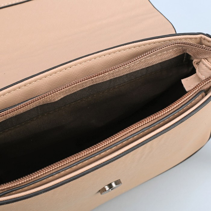 Сумка женская, отдел на молнии, наружный карман, длинный ремень, цвет хаки