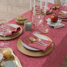 

Набор столовый "Этель" Огурцы (вид2), цв. Бордо (скатерть 135х280, салф. 40х40 - 10 шт.), хл с ВМГО