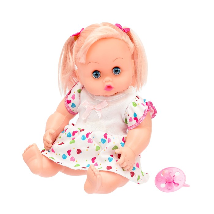 Пупс "Лида" в платье с аксессуаром, звуковые функции, МИКС