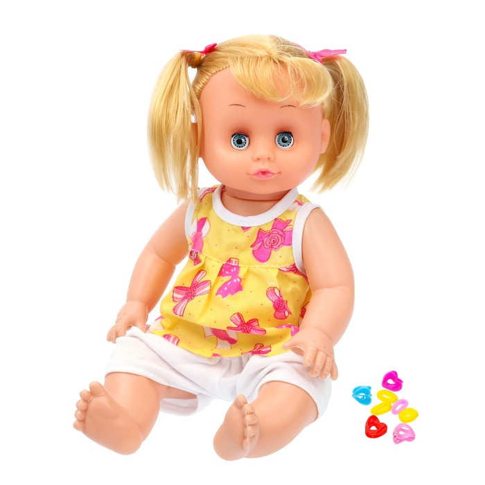 Пупс "Мила" в платье с аксессуарами, звуковые функции, МИКС