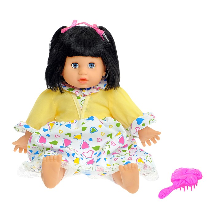 Пупс мягконабивной "Рита" в платье с аксессуарами, звуковые функции, МИКС