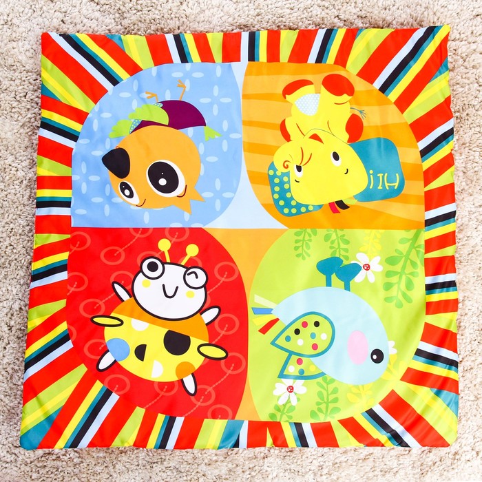 Развивающий коврик с игровой стойкой «Друзья», музыкальная игрушка