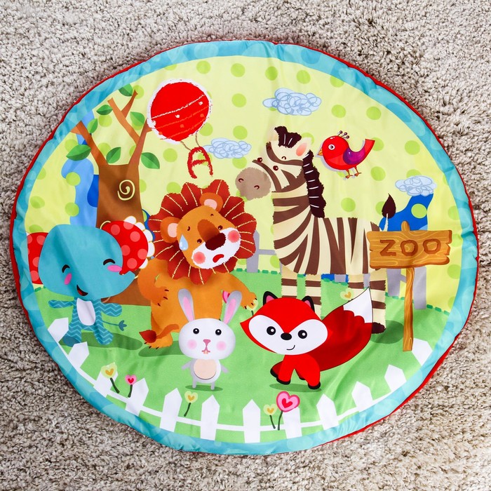 Развивающий коврик с игровой стойкой «Лисичка и друзья», музыкальная игрушка