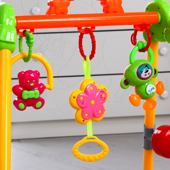 Развивающий коврик с игровой стойкой «Лисичка и друзья», музыкальная игрушка