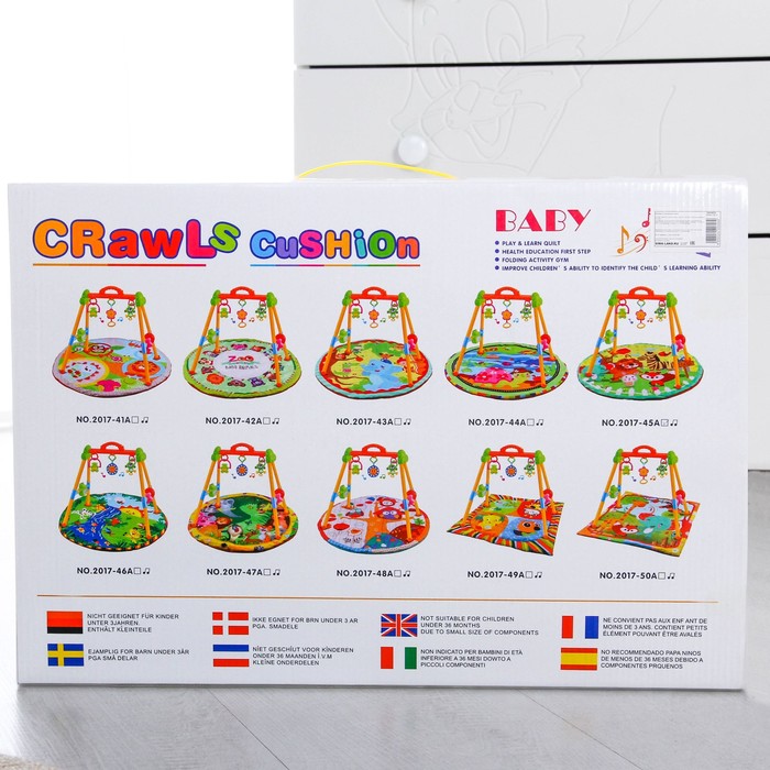 Развивающий коврик с игровой стойкой «Лисичка и друзья», музыкальная игрушка