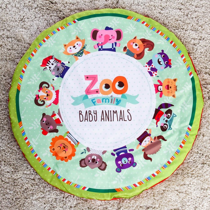 Развивающий коврик с игровой стойкой «Зоо», музыкальная игрушка