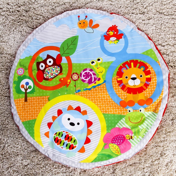 Развивающий коврик с игровой стойкой «Ёжик и компания», музыкальная игрушка