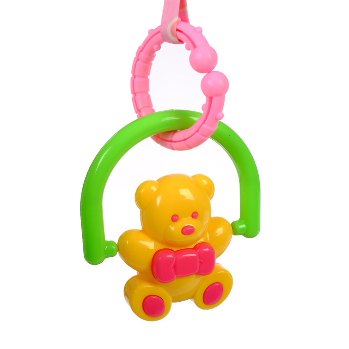 Развивающий коврик с дугами «Панда и друзья», 5 игрушек + безопасное зеркальце