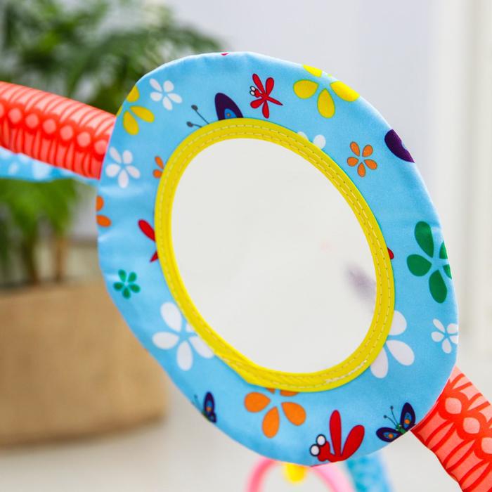 Развивающий коврик с дугами «Путешествие», 5 игрушек + безопасное зеркальце