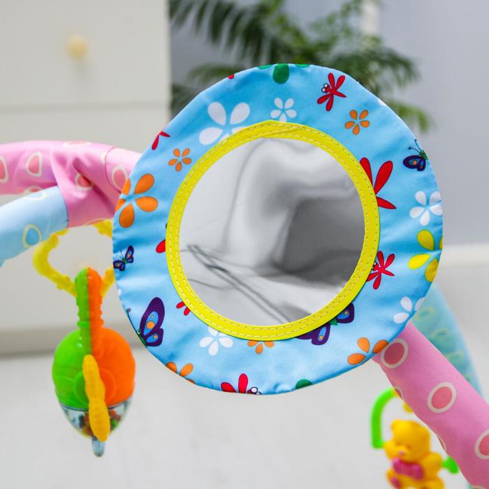 Развивающий коврик с дугами «Зоопарк», 5 игрушек + безопасное зеркальце