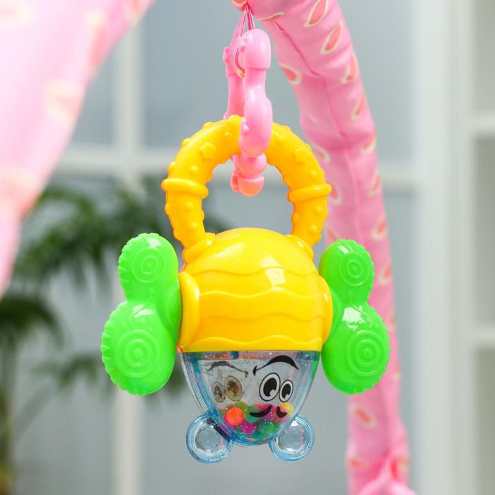 Развивающий коврик с дугами «Черепашка», 5 игрушек + безопасное зеркальце