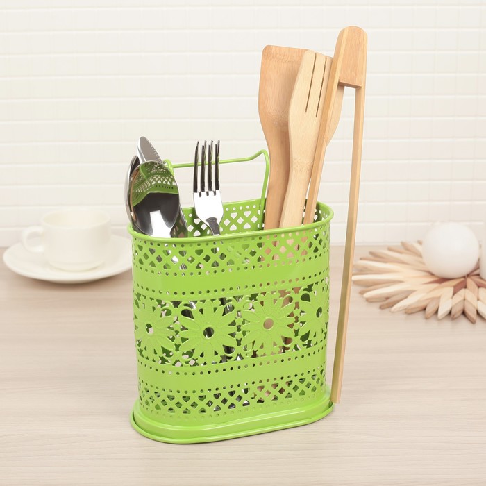 Сушилка для столовых приборов подвесная "Цветы"15,5х11,5х20 см, цвет МИКС