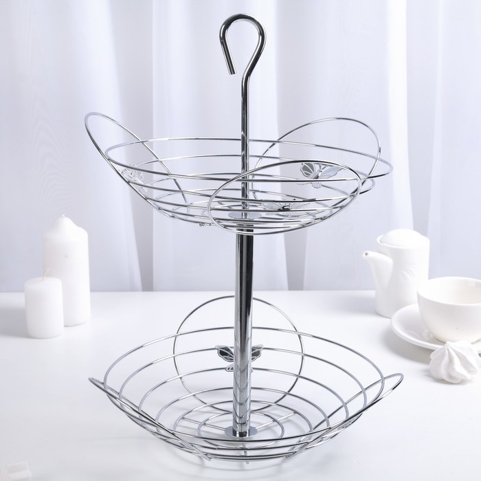 Стойка для фруктов 2 яруса 27,5х27,5х40 см