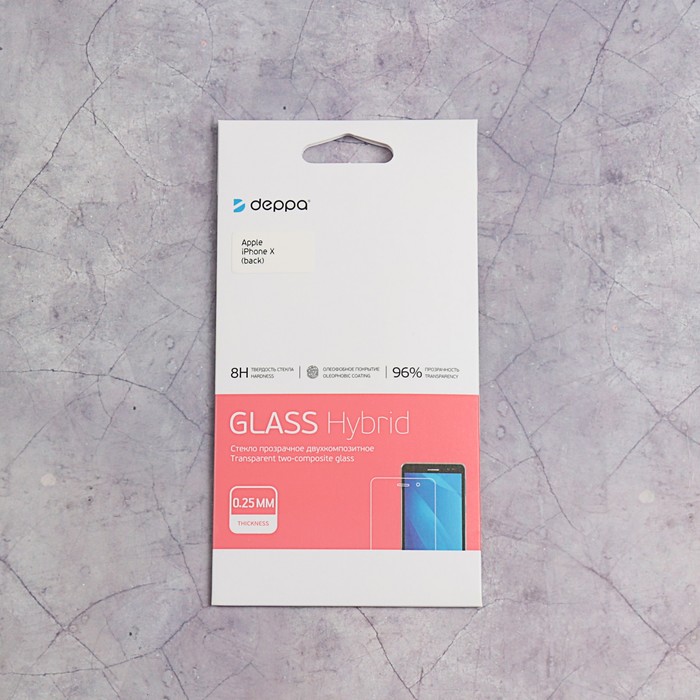 Защитное стекло Deppa Hybrid, на заднюю панель для Apple iPhone X, прозрачное