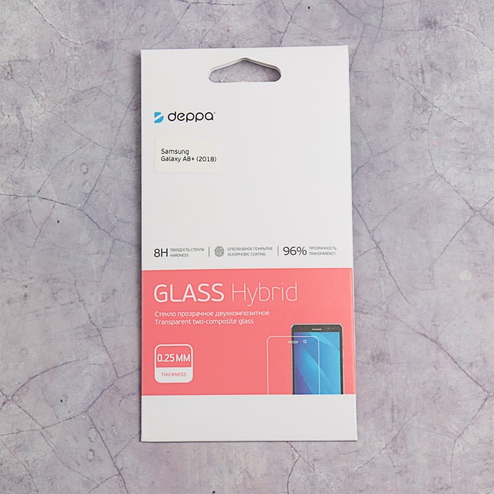 Защитное стекло Deppa Hybrid, для Samsung Galaxy A8+ (2018), прозрачное