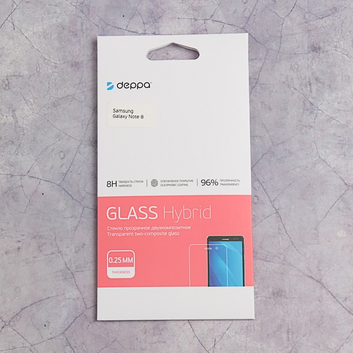 Защитное стекло Deppa Hybrid, для Samsung Note 8, прозрачное