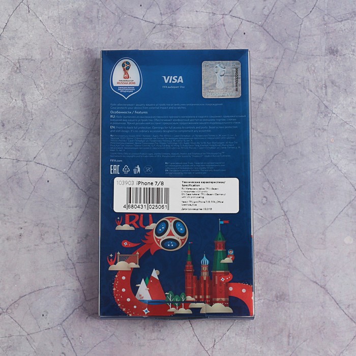 Чехол FIFA WORLD CUP RUSSIAN 2018, iPhone 7/8, матовое покрытие