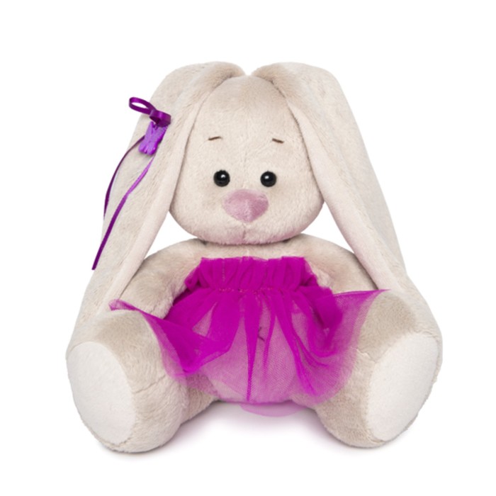 Мягкая игрушка "Зайка Ми" в пурпурной юбочке, 15 см