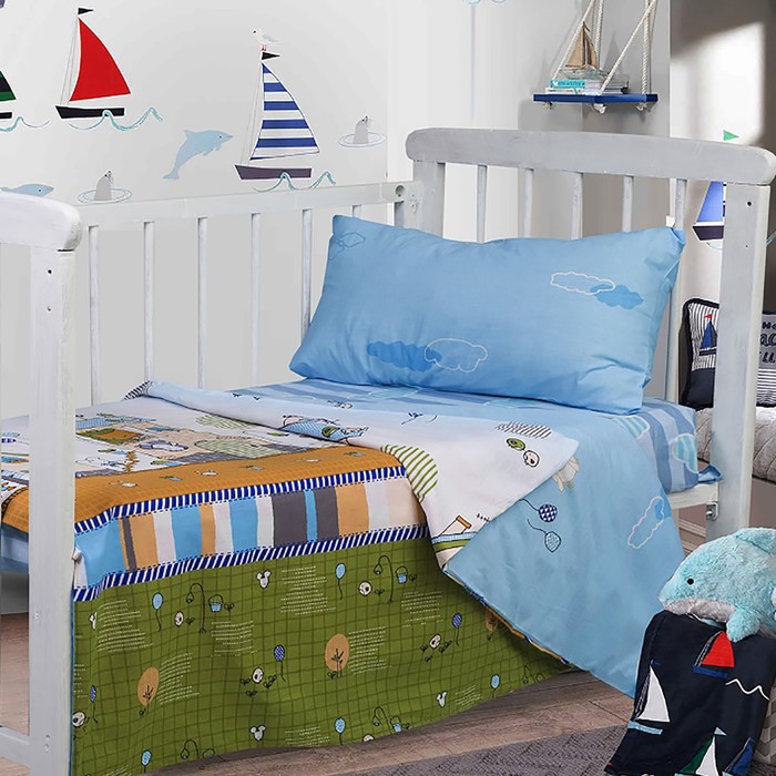 фото Постельное бельё адель kids детский городок, размер 105х140, 105х140, 40х60см, поплин 110г/м, хлопок 100%