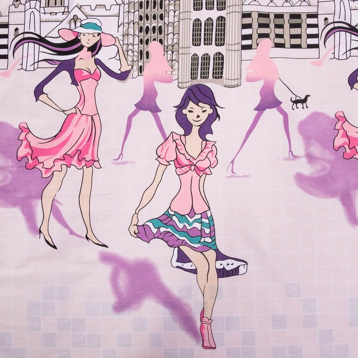 Детское постельное бельё АДЕЛЬ Teen Париж 145*210, 145*210, 70*70, поплин, хл100% 110 г/м