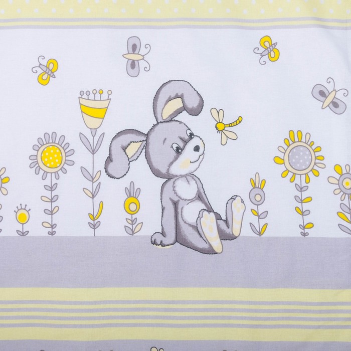 Комплект в кроватку 6 пр. "Лето", цвет жёлтый/серый, бязь, хл100%