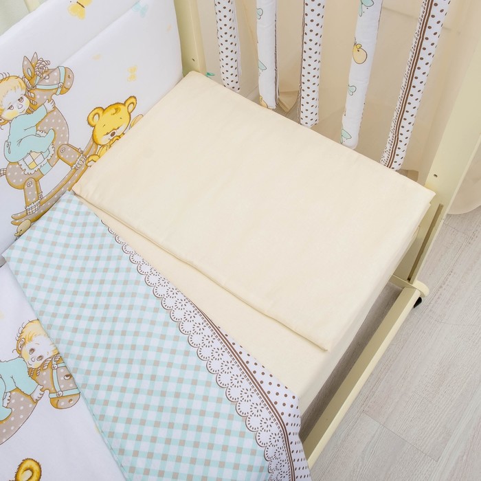 Комплект в кроватку 6 пр. "Моя лошадка", цвет бирюзовый, бязь, хл100%