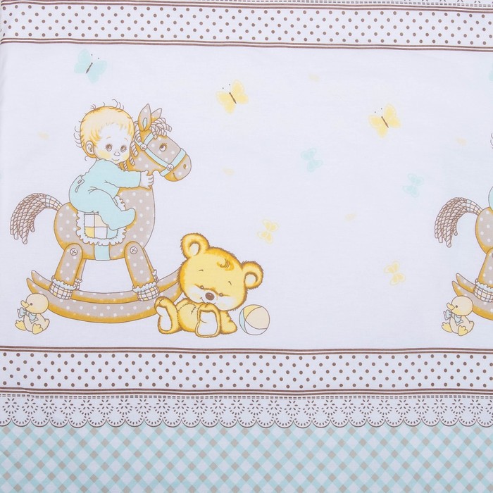 Комплект в кроватку 6 пр. "Моя лошадка", цвет бирюзовый, бязь, хл100%