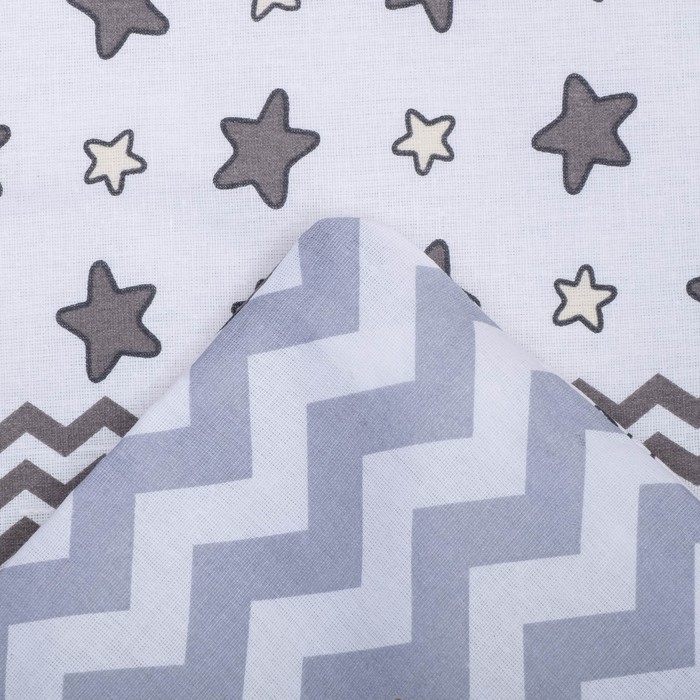 Комплект в кроватку 6 пр. "Лесные друзья", цвет серый, бязь, хл100%