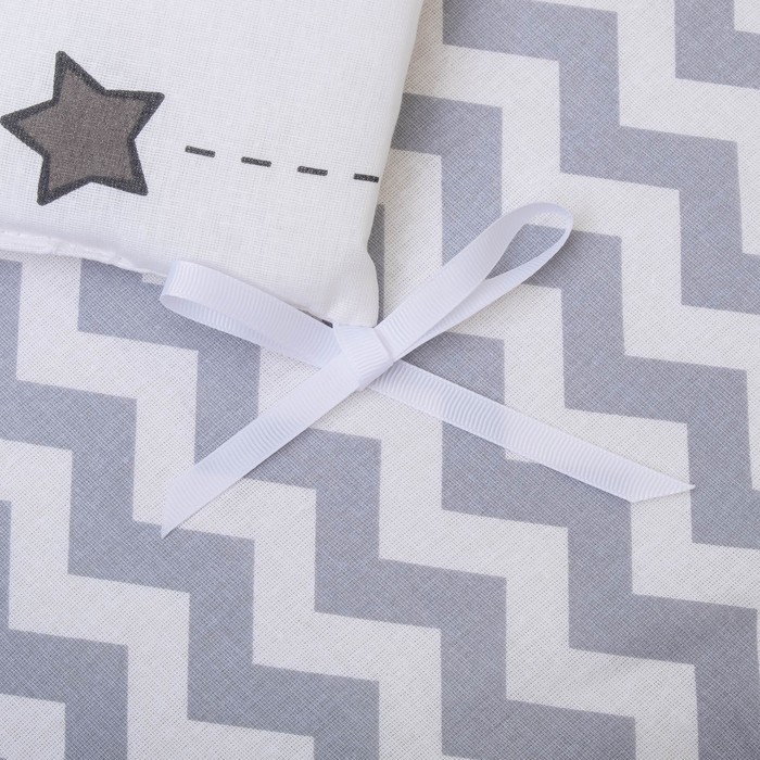 Комплект в кроватку 6 пр. "Лесные друзья", цвет серый, бязь, хл100%