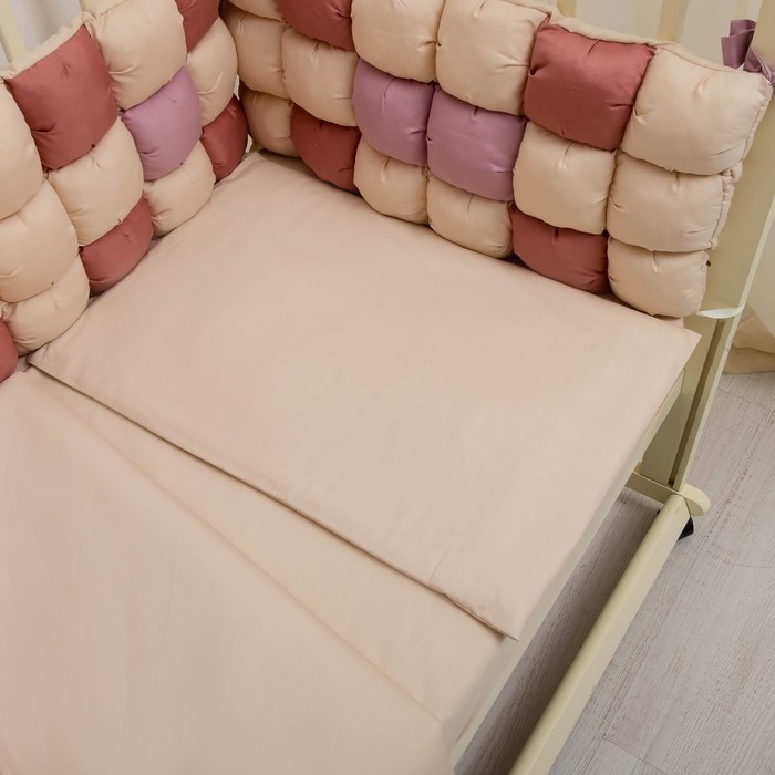 Комплект в кроватку 6 пр. "Пастила", цвет ягодный, бязь, хл100%