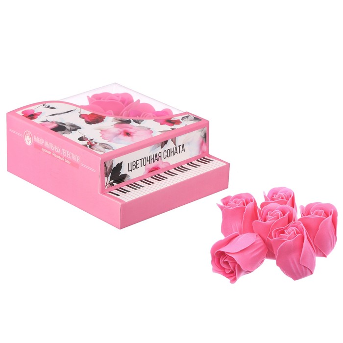 Мыльные лепестки в коробке-рояль "Цветочная соната"