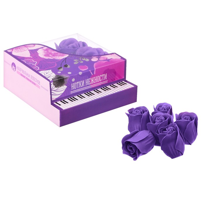 Мыльные лепестки в коробке-рояль "Нотки нежности"