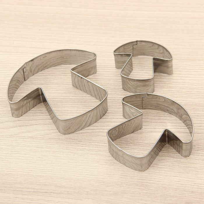 Набор форм для вырезания печенья 7х6,5х1,5 см "Грибочек", 3 шт