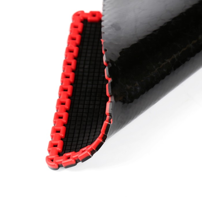 Коврик противоскользящий TORSO, 14х19см, черный с красным бортиком