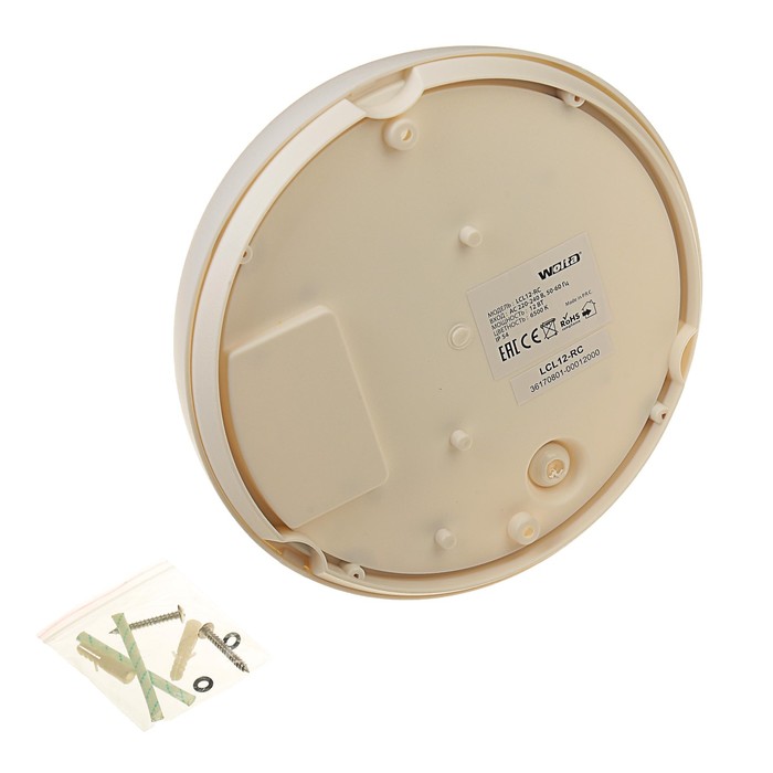 Светильник светодиодный WOLTA, 12 Вт, 6500K, круг, LCL12-RC