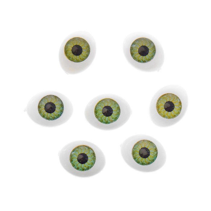 Глаза, набор 50 шт., размер радужки 5 мм, цвет зелёный