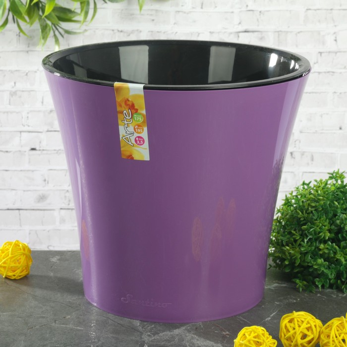 Горшок 3,5 л "Арте" цвет аметист-черный