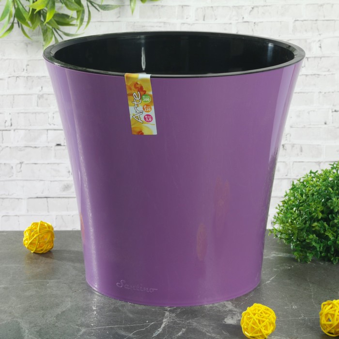 Горшок 5 л "Арте" цвет аметист-черный